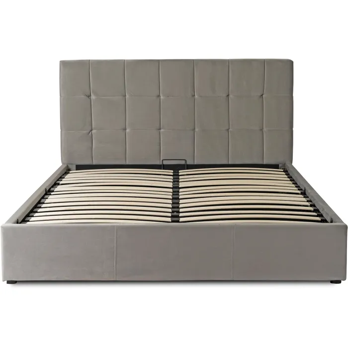 Кровать двуспальная бархатная MEBEL ELITE PANAMA Velvet, 160x200 см, Серый фото №10
