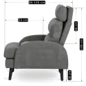 Крісло м'яке з підставкою для ніг MEBEL ELITE HENRY, тканина: сірий фото thumb №16