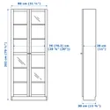 IKEA BILLY БИЛЛИ, шкаф книжный со стеклянными дверьми, серый / металлический эффект, 80x30x202 см 004.156.03 фото thumb №11