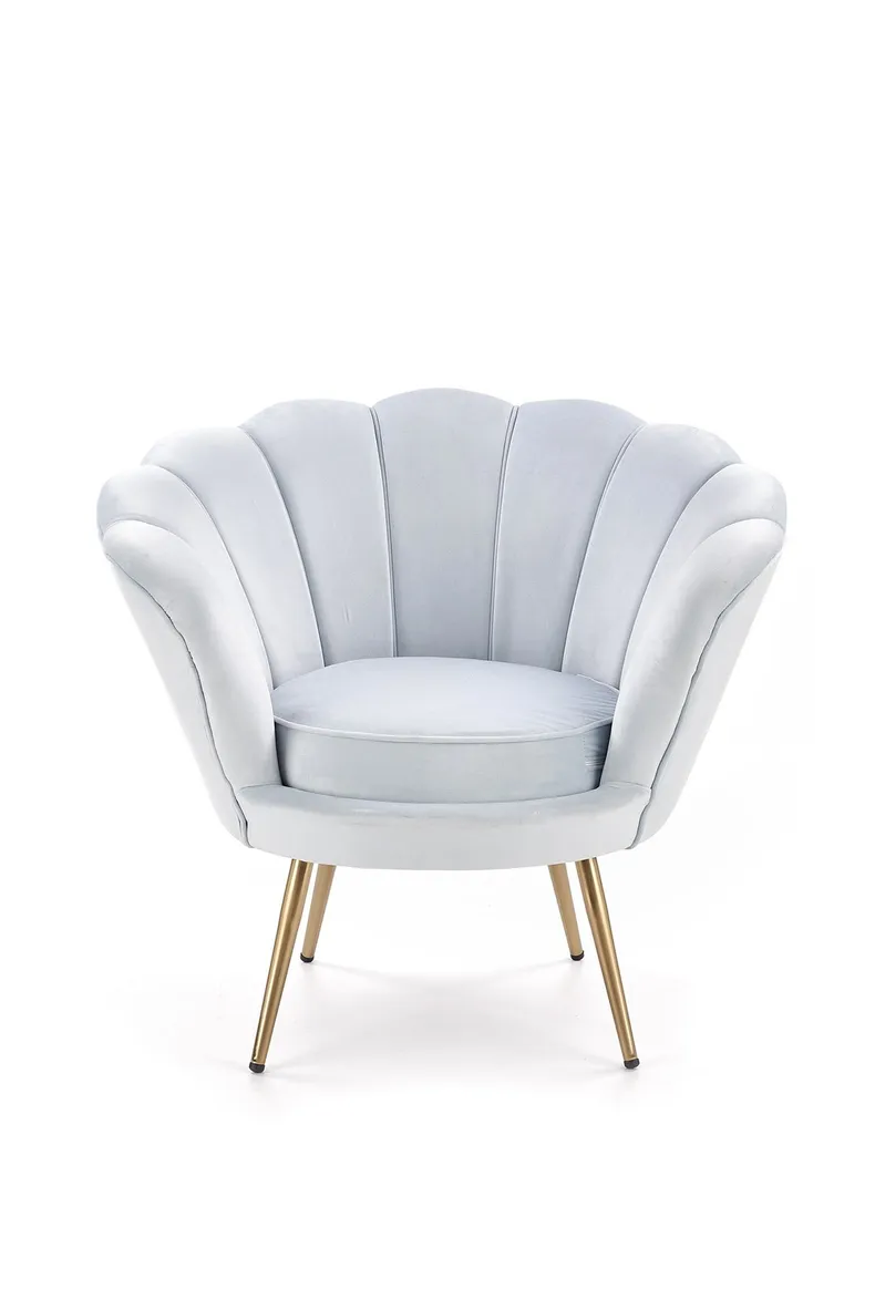 М'яке крісло HALMAR AMORINO світло-блакитний, ніжки - золото фото №4