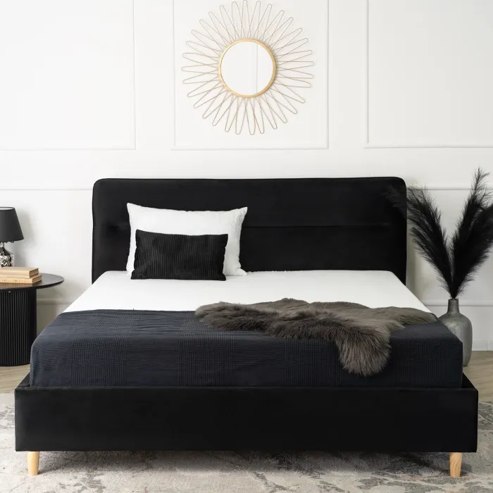 Ліжко MEBEL ELITE 160x200 BOND Velour Bed Black фото №3