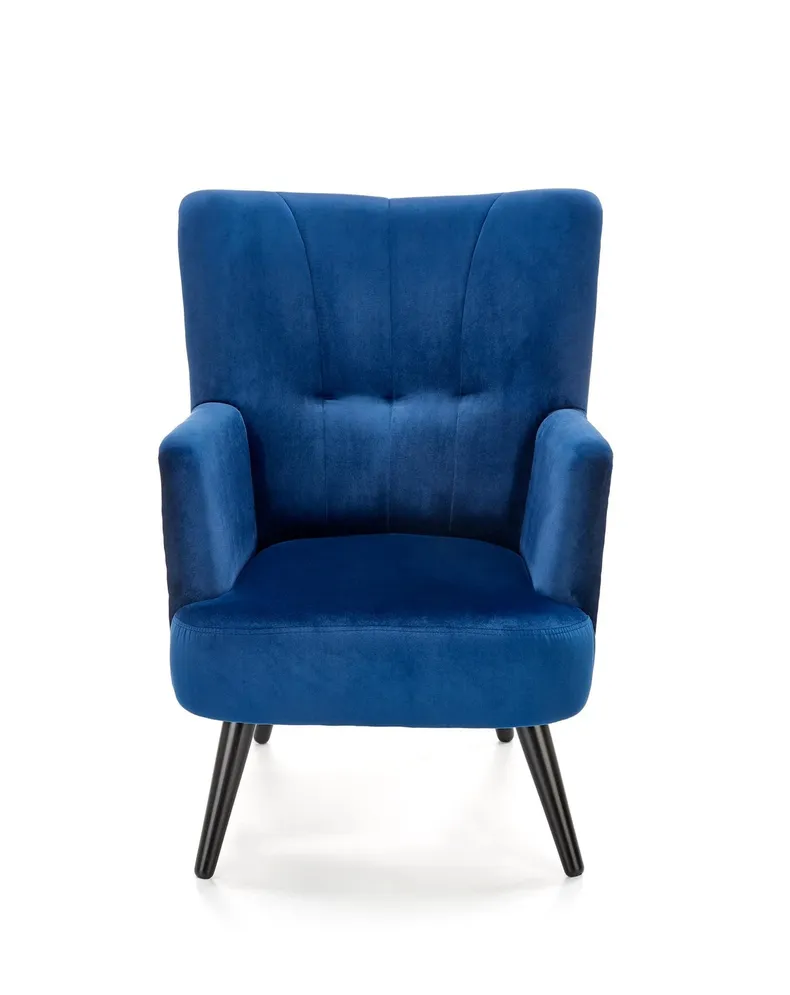 Кресло мягкое HALMAR PAGONI темно-синий/черный (ткань Bluvel #86) фото №3