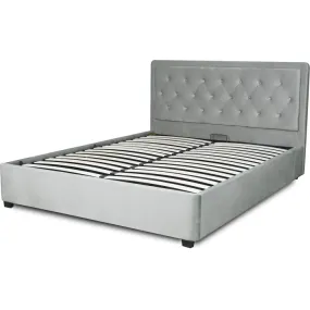 Ліжко двоспальне оксамитове MEBEL ELITE CROS Velvet, 160x200 см, Сірий фото