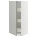 IKEA METOD МЕТОД / MAXIMERA МАКСІМЕРА, висока шафа із шухлядами, білий / Хавсторп світло-сірий, 60x60x140 см 495.387.30 фото thumb №1