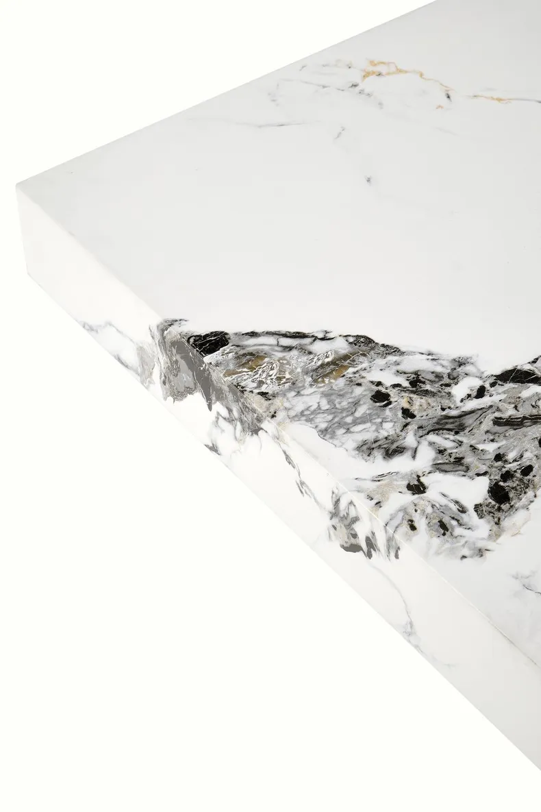 Журнальный столик HALMAR MONOLIT, 80x80 см, белый мрамор фото №5
