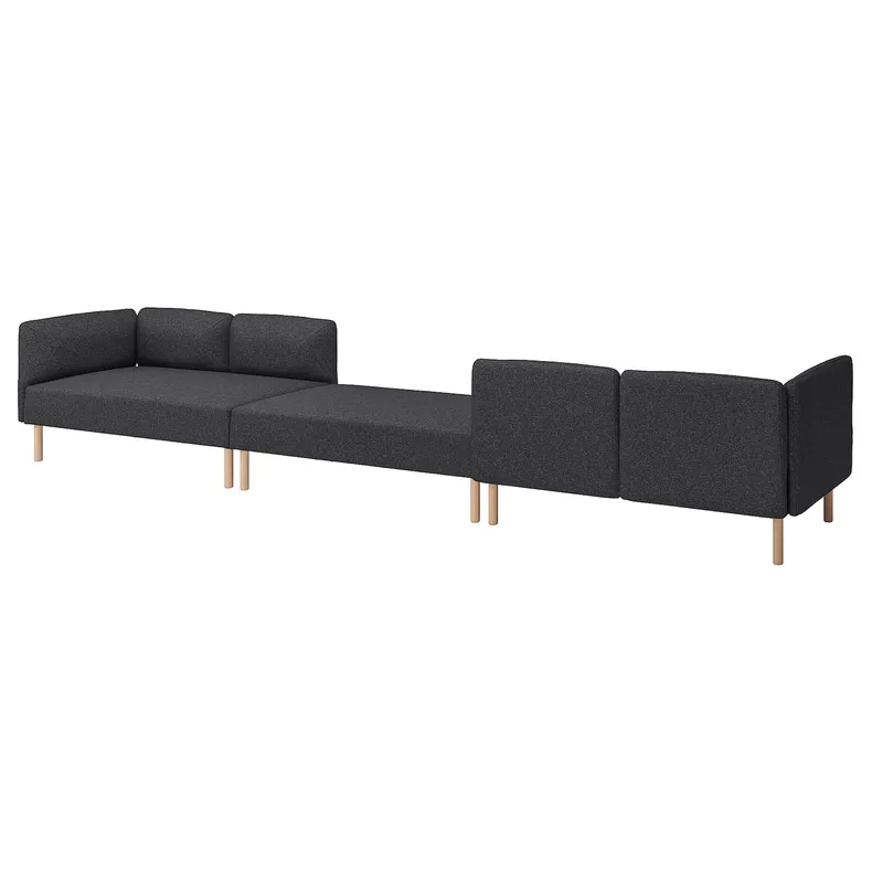 IKEA LILLEHEM ЛІЛЛЕХЕМ, 6-м модульний диван, ГУННАРЕД/темно-сірий деревина 795.362.11 фото №1