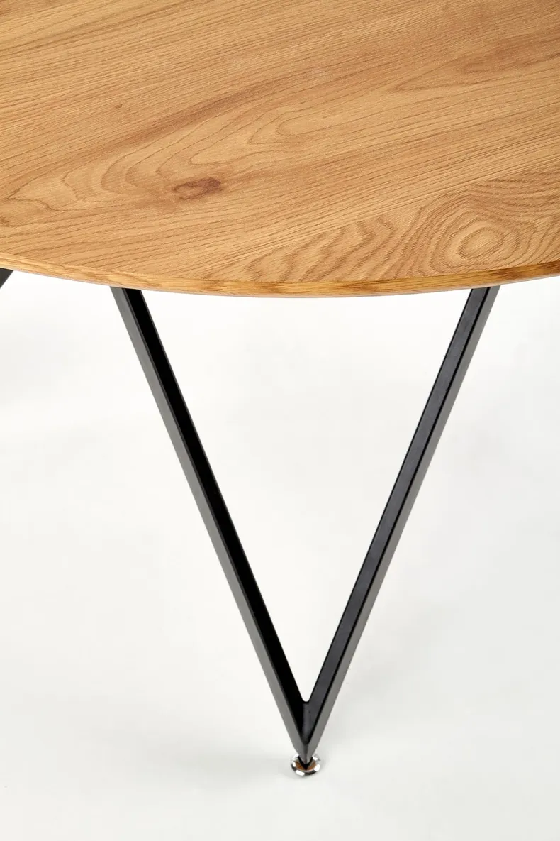 Кухонный стол HALMAR MOZAMBIK 120x120 см, столешница - золотой дуб, каркас - черный фото №11