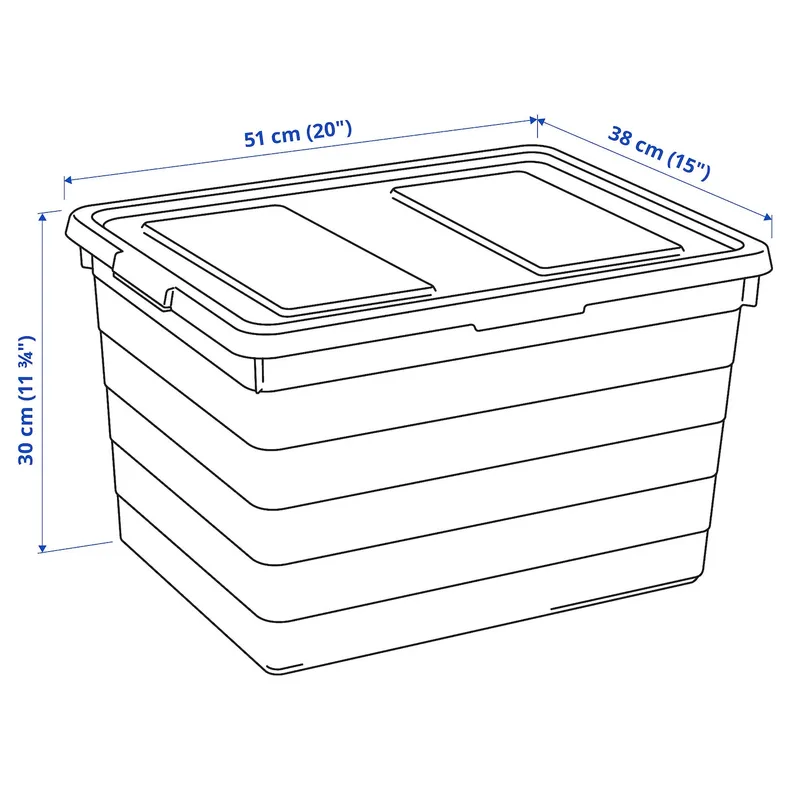 IKEA SOCKERBIT СОККЕРБИТ, контейнер с крышкой, белый, 38x51x30 см 803.160.67 фото №6