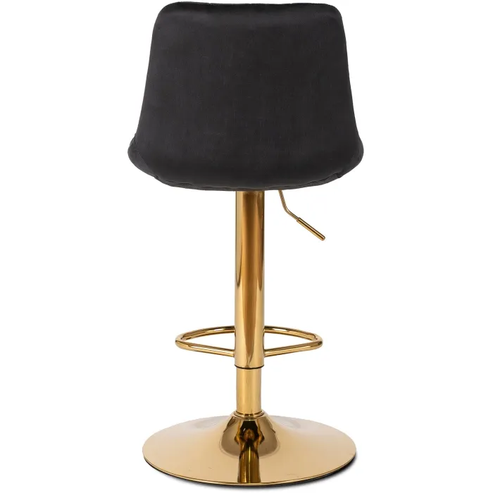 Барный стул бархатный MEBEL ELITE ARCOS Velvet, черный/золотой фото №10