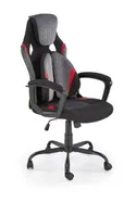 Крісло комп'ютерне офісне обертове HALMAR JENSEN, чорний - сірий - червоний фото thumb №1