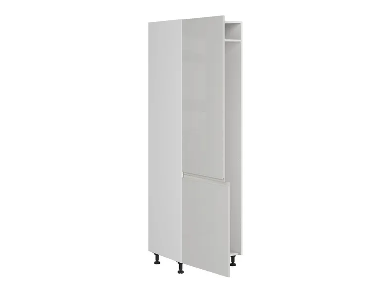 BRW кухонна шафа для вбудованого холодильника Sole 60 см ліва світло-сірий глянець, альпійський білий/світло-сірий глянець FH_DL_60/207_L/L-BAL/XRAL7047 фото №3