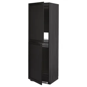 IKEA METOD МЕТОД, высок шкаф д холодильн / мороз, черный / Лерхиттан с черными пятнами, 60x60x200 см 092.607.34 фото