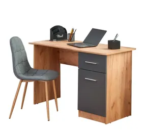 Письменный стол HALMAR ELMO 120x55 см, дуб вотан, Черный фото