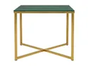 Стол BRW Ditra, 50х50 см, зеленый/золотой GREEN фото thumb №2