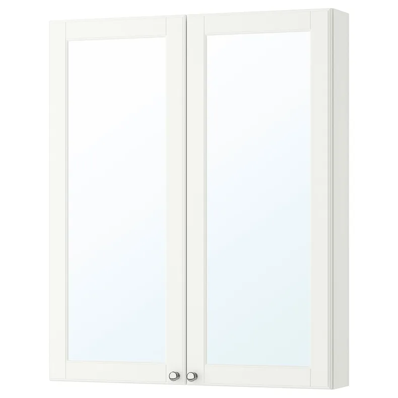 IKEA GODMORGON ГОДМОРГОН, шафа дзеркальна із 2 дверцятами, Касьйон білий, 80x14x96 см 003.922.39 фото №1