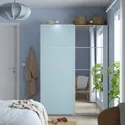 IKEA PAX ПАКС / MEHAMN / AULI МЕХАМН / АУЛИ, гардероб с раздвижными дверьми, белый 2стр / светло-голубое зеркало, 150x44x201 см 395.517.03 фото thumb №2