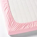 IKEA LEN ЛЕН, простирадло на резинці д/дитяч ліжк, білий/рожевий, 60x120 см 603.201.88 фото thumb №2