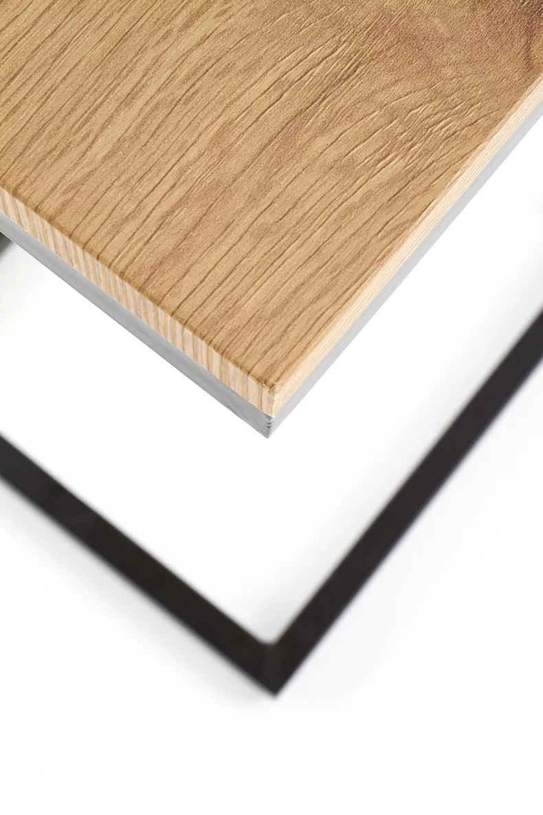 Журнальний столик HALMAR NISA 40x30 см, каркас - чорний, стільниця - дуб золотистий фото №3