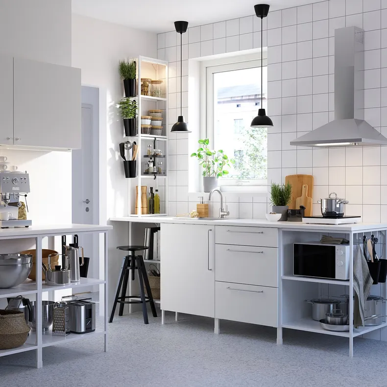 IKEA ENHET ЕНХЕТ, кухня, білий, 243x63.5x241 см 293.381.43 фото №2
