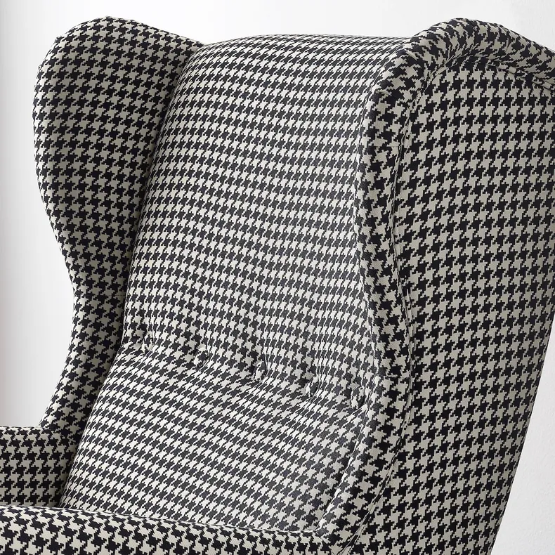 IKEA STRANDMON СТРАНДМОН, крісло та підставка для ніг, Vibberbo чорний / бежевий 294.839.03 фото №3