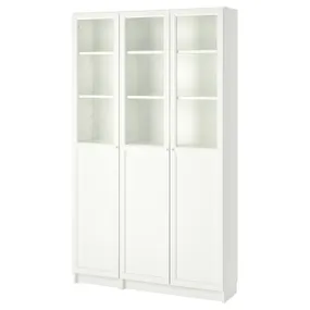 IKEA BILLY БІЛЛІ / OXBERG ОКСБЕРГ, стелаж панель/скляні дверцята, білий/скло, 120x30x202 см 792.817.90 фото