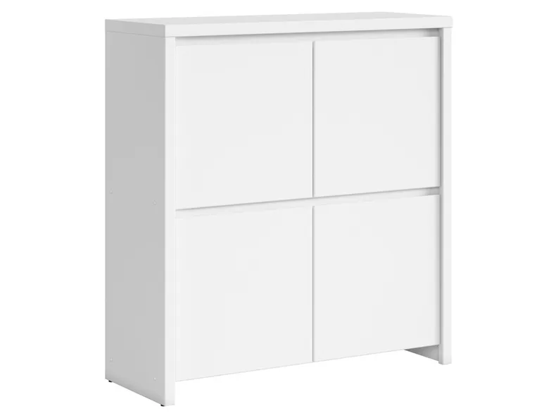 BRW Четырехдверный шкаф Kaspian 105 см белый, белый/матовый белый KOM4D-BI/BIM фото №1