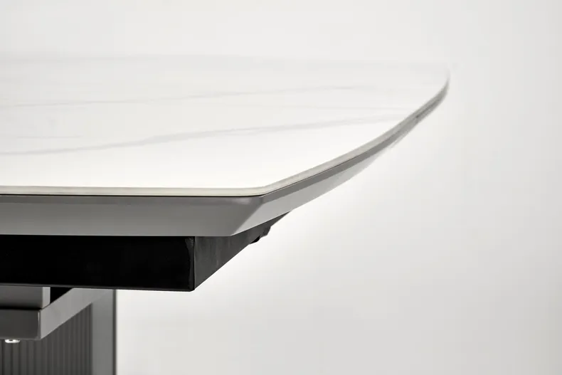 Розкладний стіл HALMAR DANCAN 160-220x90 см, білий мармур / / світлий / чорний фото №17