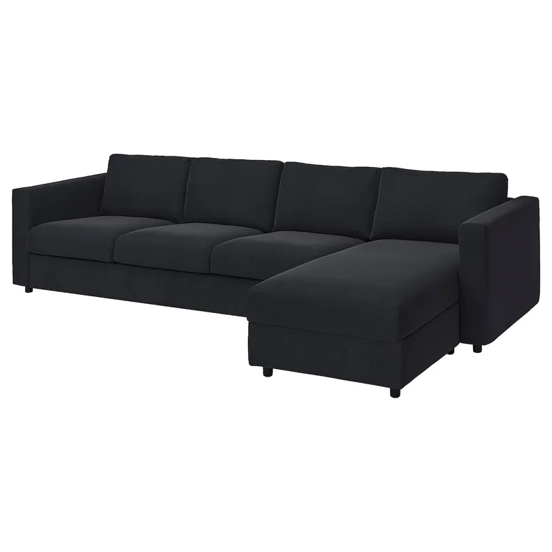 IKEA VIMLE ВІМЛЕ, чохол д / 4-місн дивана з кушеткою, САКСЕМАРА чорно-синій 093.995.28 фото №2