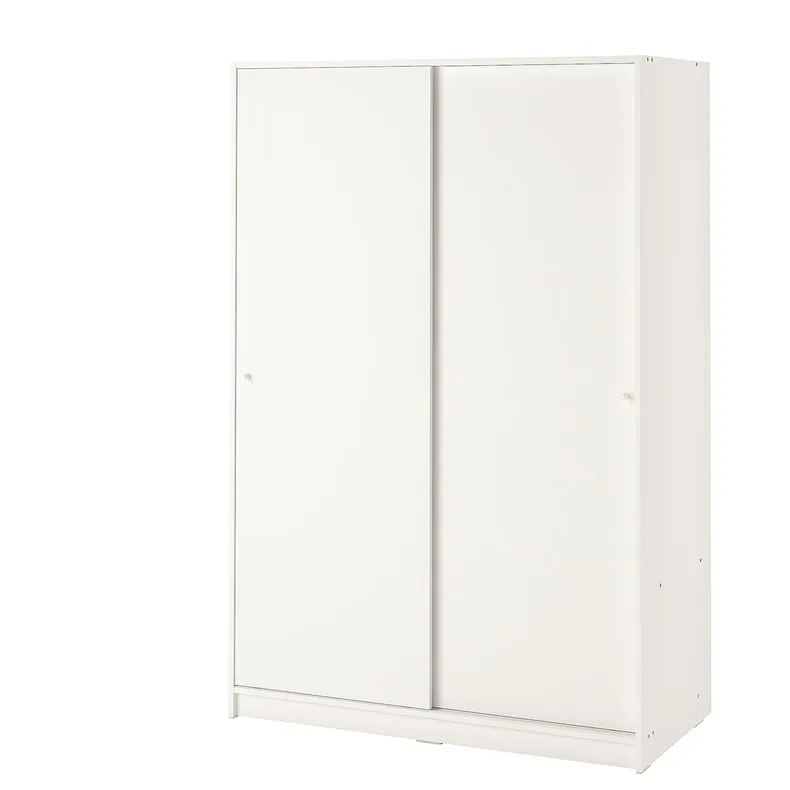 IKEA KLEPPSTAD КЛЕППСТАД, гардероб із розсувними дверцятами, білий, 117x176 см 904.372.38 фото №1