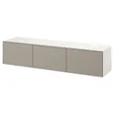 IKEA BESTÅ БЕСТО, тумба под ТВ, с дверцами, белый/бежевый, 180x42x38 см 195.693.32 фото thumb №1