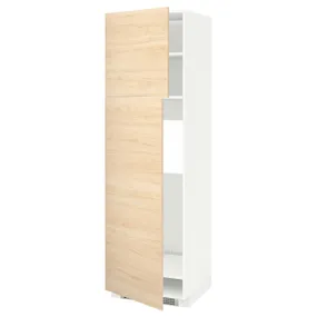 IKEA METOD МЕТОД, высокий шкаф д / холодильника / 2дверцы, белый / аскерсундский узор светлый ясень, 60x60x200 см 394.609.44 фото