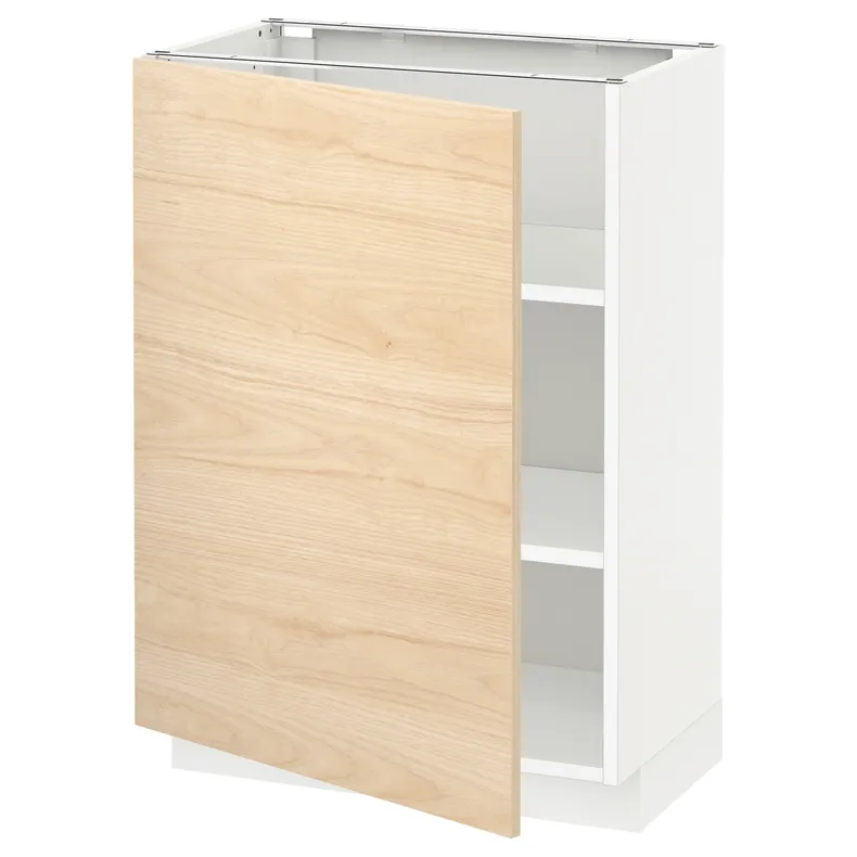 IKEA METOD МЕТОД, напольный шкаф с полками, белый / аскерсундский узор светлый ясень, 60x37 см 794.563.65 фото №1