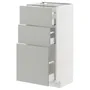 IKEA METOD МЕТОД / MAXIMERA МАКСИМЕРА, напольный шкаф с 3 ящиками, белый / светло-серый, 40x37 см 495.389.71 фото