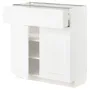 IKEA METOD МЕТОД / MAXIMERA МАКСІМЕРА, підлогова шафа, шухляда / 2 дверцят, білий Енкопінг / білий імітація дерева, 80x37 см 494.734.46 фото