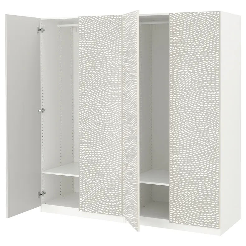 IKEA PAX ПАКС / MISTUDDEN МИСТУДДЕН, гардероб, комбинация, белый / серый узор, 200x60x201 см 095.229.72 фото №1