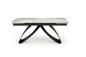 Розкладний стіл HALMAR HILARIO 180-260х90 см, стільниця - білий мармур, ніжки - чорні фото thumb №1