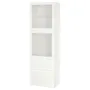 IKEA BESTÅ БЕСТО, комбинация д / хранения+стекл дверц, Белое / Ханвикенское белое прозрачное стекло, 60x42x193 см 194.125.34 фото