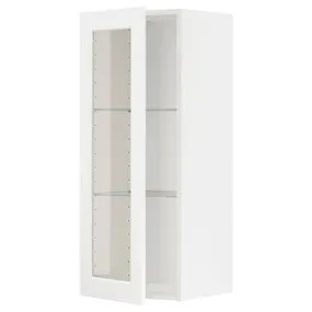 IKEA METOD МЕТОД, навісна шафа,полиці / скляні дверцята, білий Енкопінг / білий імітація дерева, 40x100 см 094.734.72 фото
