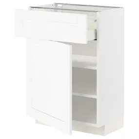 IKEA METOD МЕТОД / MAXIMERA МАКСИМЕРА, напольный шкаф с ящиком / дверцей, белый Энкёпинг / белая имитация дерева, 60x37 см 594.734.36 фото