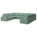 IKEA KIVIK КИВИК, 7-местный п-образный диван, Талмира светло-зеленая 595.277.07 фото thumb №1