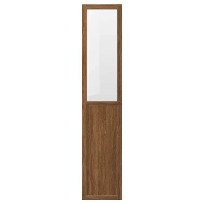 IKEA OXBERG ОКСБЕРГ, панельн / стеклян дверца, коричневый орех, 40x192 см 305.087.09 фото №1