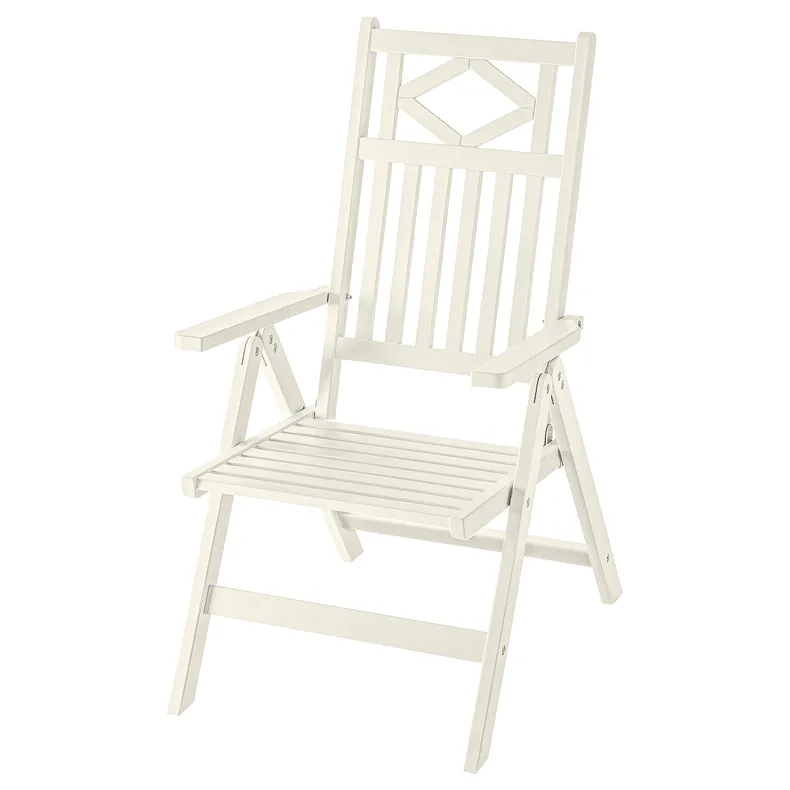 IKEA BONDHOLMEN БОНДХОЛЬМЕН, крісло з відкидною спинкою, вуличне, білий/бежевий 805.581.79 фото №1