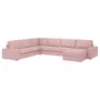 IKEA KIVIK КИВИК, угл диван, 6-местный диван+козетка, Окрашенный в светло-розовый цвет 394.847.04 фото
