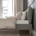 IKEA SAGESUND САГЕСУНД, каркас ліжка з оббивкою, Дісерёд коричневий / Ліндбоден, 140x200 см 594.965.36 фото thumb №4
