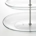 IKEA KVITTERA КВИТТЕРА, сервировочн подставка, 3 яруса, прозрачное стекло / нержавеющ сталь 902.798.42 фото thumb №2