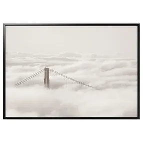 IKEA BJÖRKSTA БЬЙОРКСТА, картина з рамкою, міст і хмари/чорний, 200х140 см 195.089.37 фото