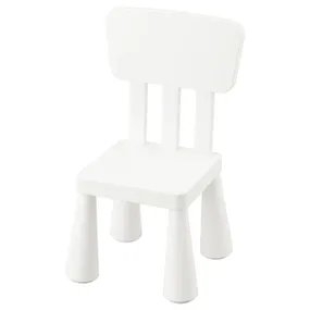 IKEA MAMMUT МАММУТ, детский стул, внутренний/наружный/белый 403.653.71 фото