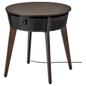 IKEA STARKVIND СТАРКВІНД, стіл з очищувачем повітря, морений дубовий шпон/темно-коричневий розумний 805.019.51 фото