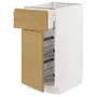 IKEA METOD МЕТОД / MAXIMERA МАКСИМЕРА, напольн шкаф с пров корз / ящ / дверью, белый / Воксторп имит. дуб, 40x60 см 095.388.45 фото