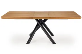 Кухонний стіл розкладний HALMAR DERRICK 160-200x90 см натуральний дуб/чорний фото